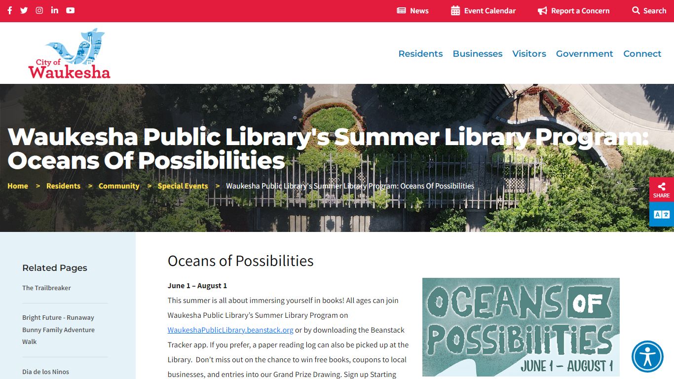 Waukesha Public Library's Summer Library Program: Oceans Of Possibilities